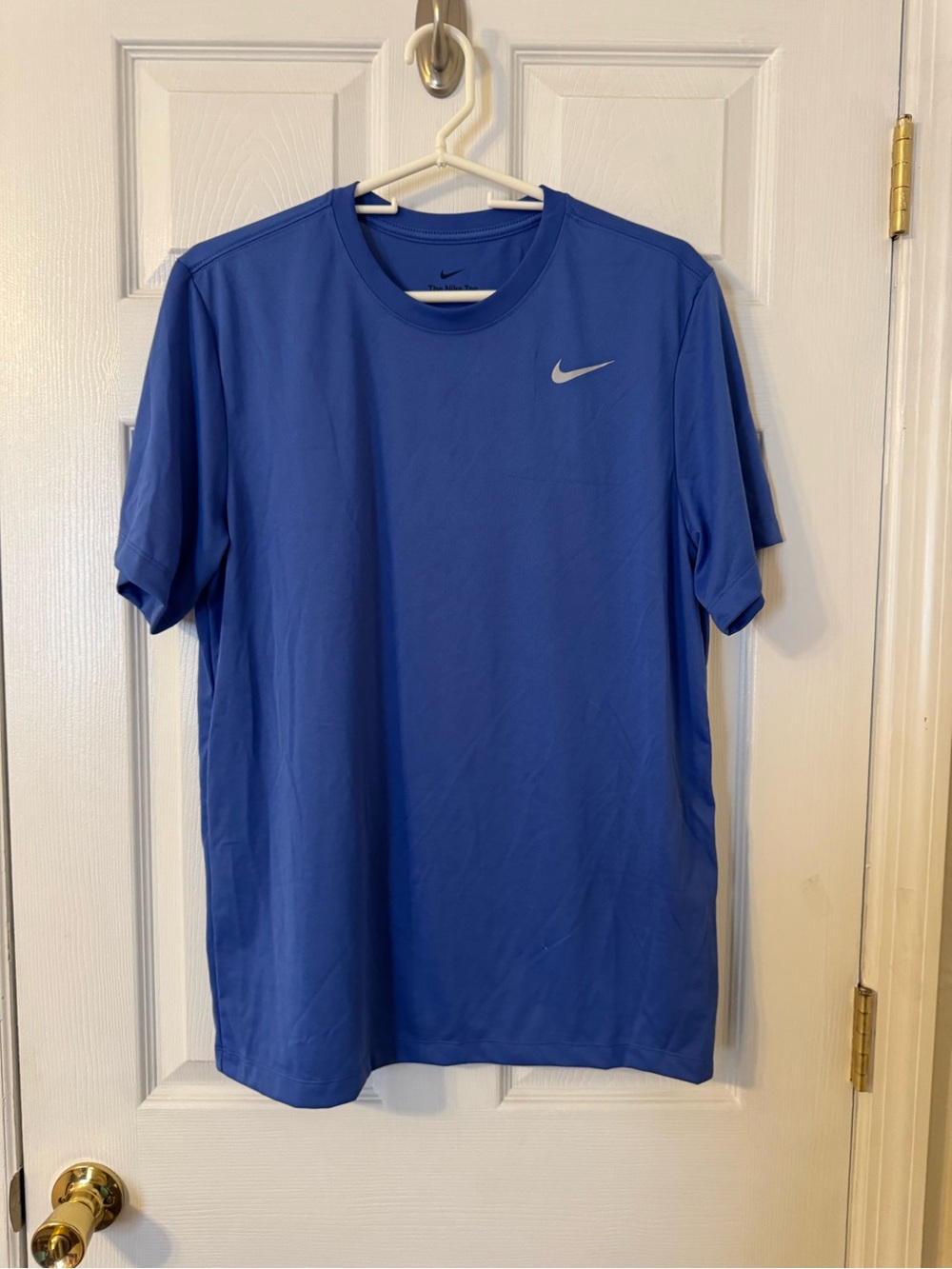 Nike Royal Blue Short Sleeve Performance Tee with Silver Swoosh DryFit